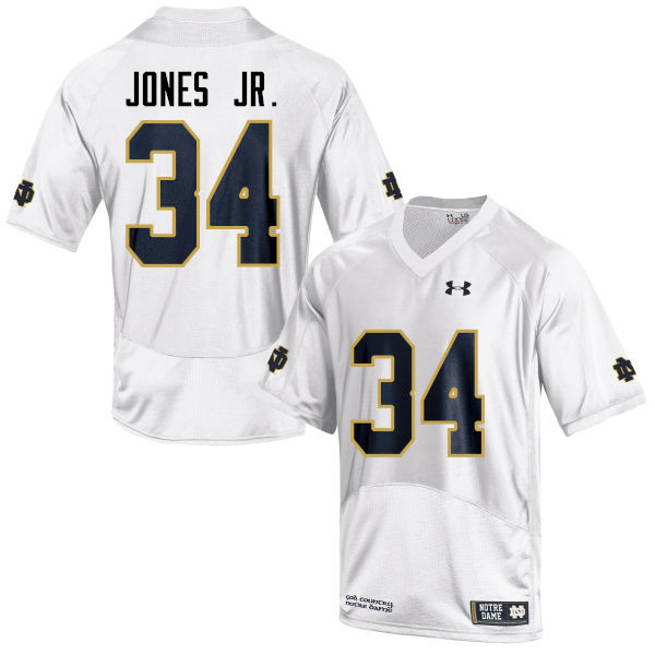 Men #34 Tony Jones Jr. Notre Dame Fighting Irish College Football Jerseys-White